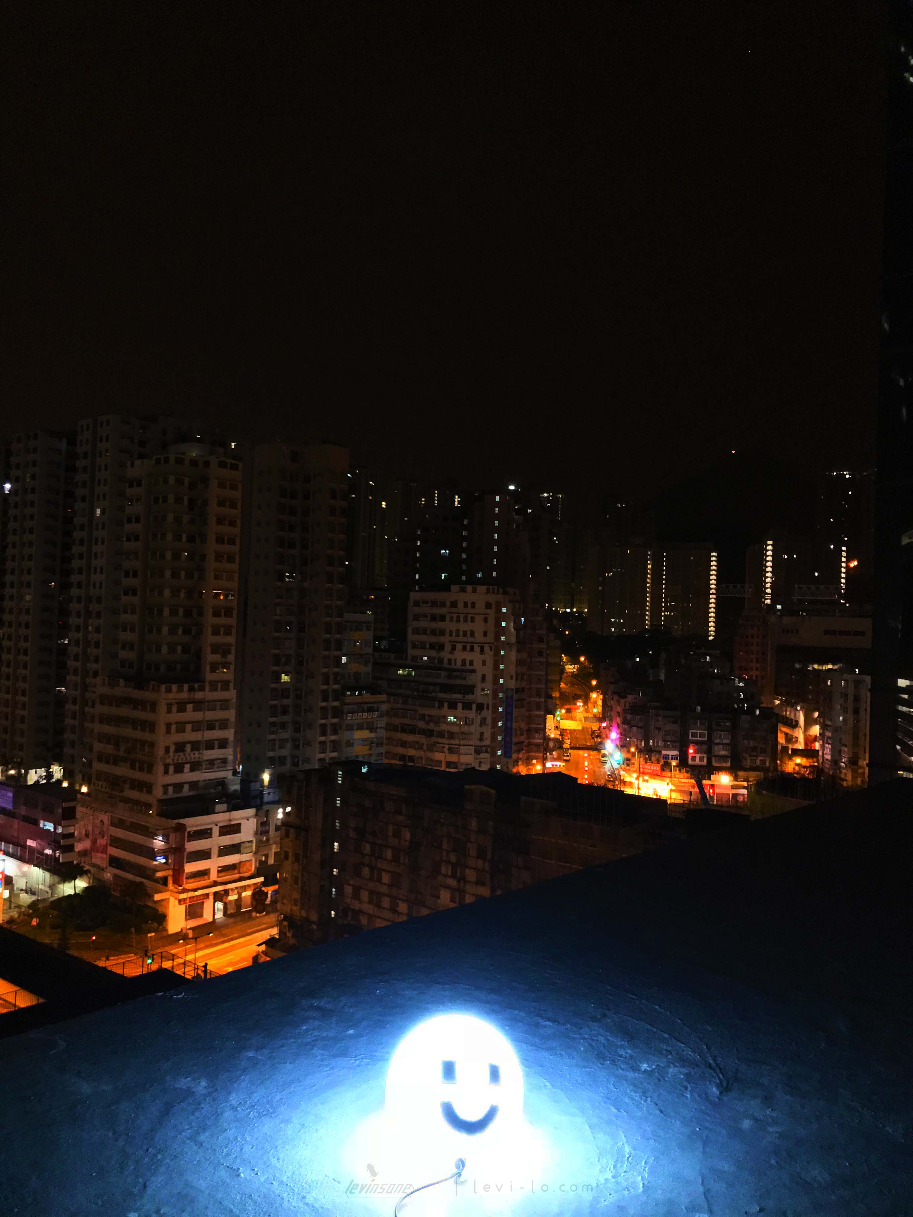 Crowded area behind The City Moonlight looking down to the street