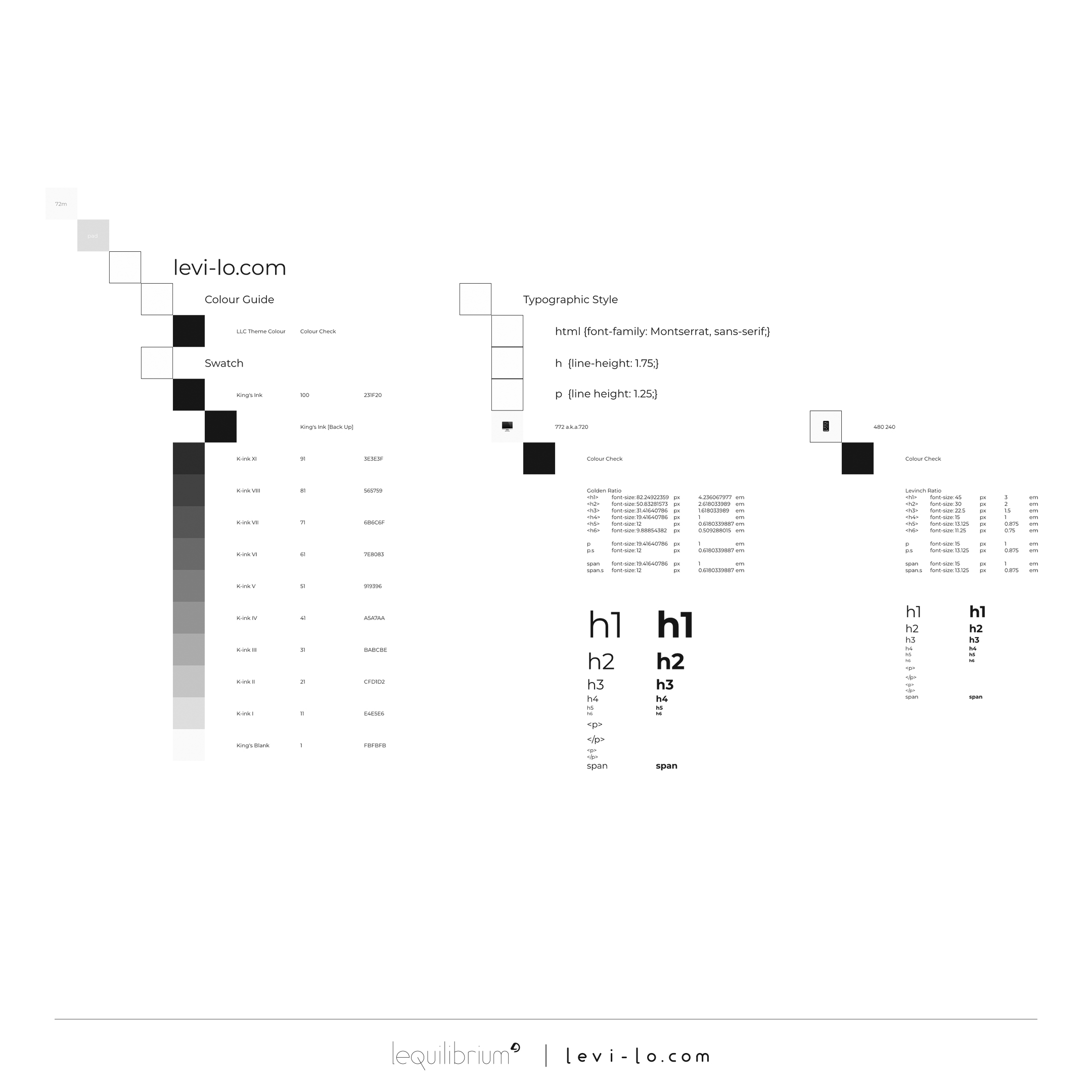 levi-lo.com Colour & Typographic Guide by Levi Lo