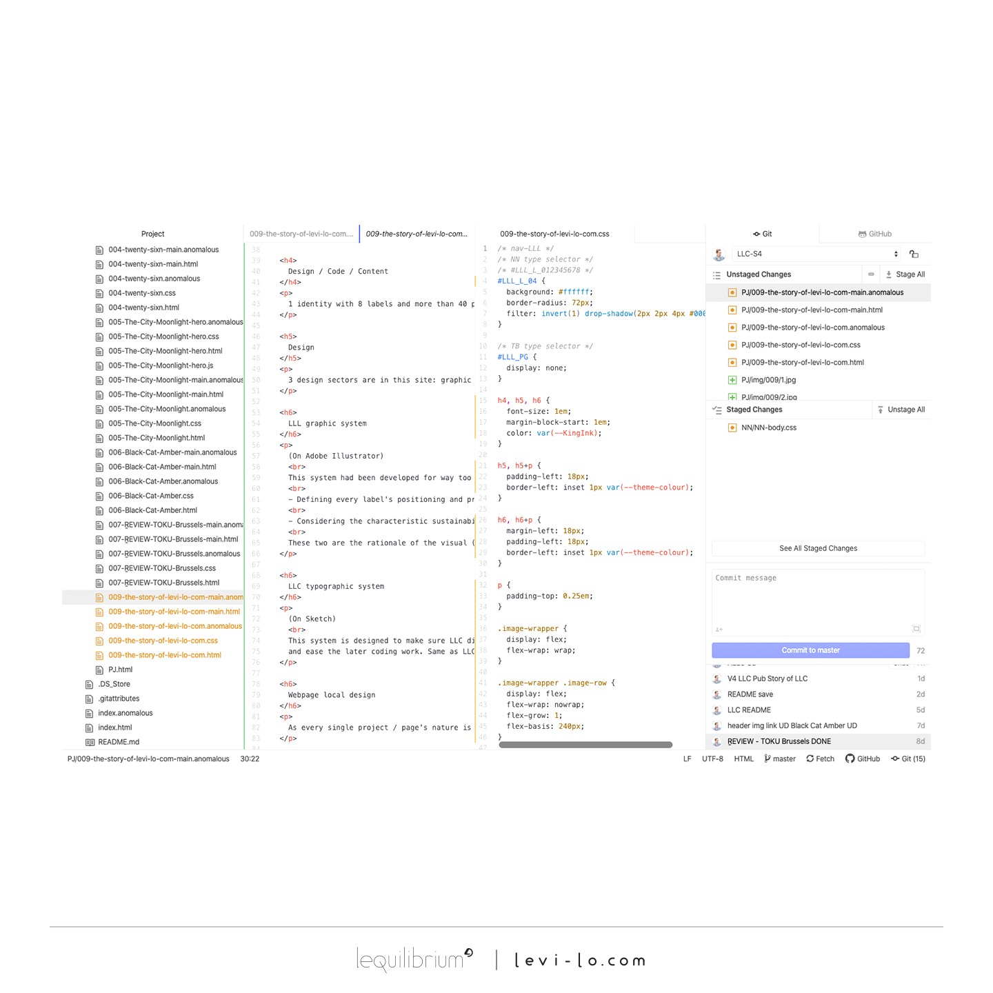 File List on Atom, HTML, CSS and Version Control with Git by Levi Lo