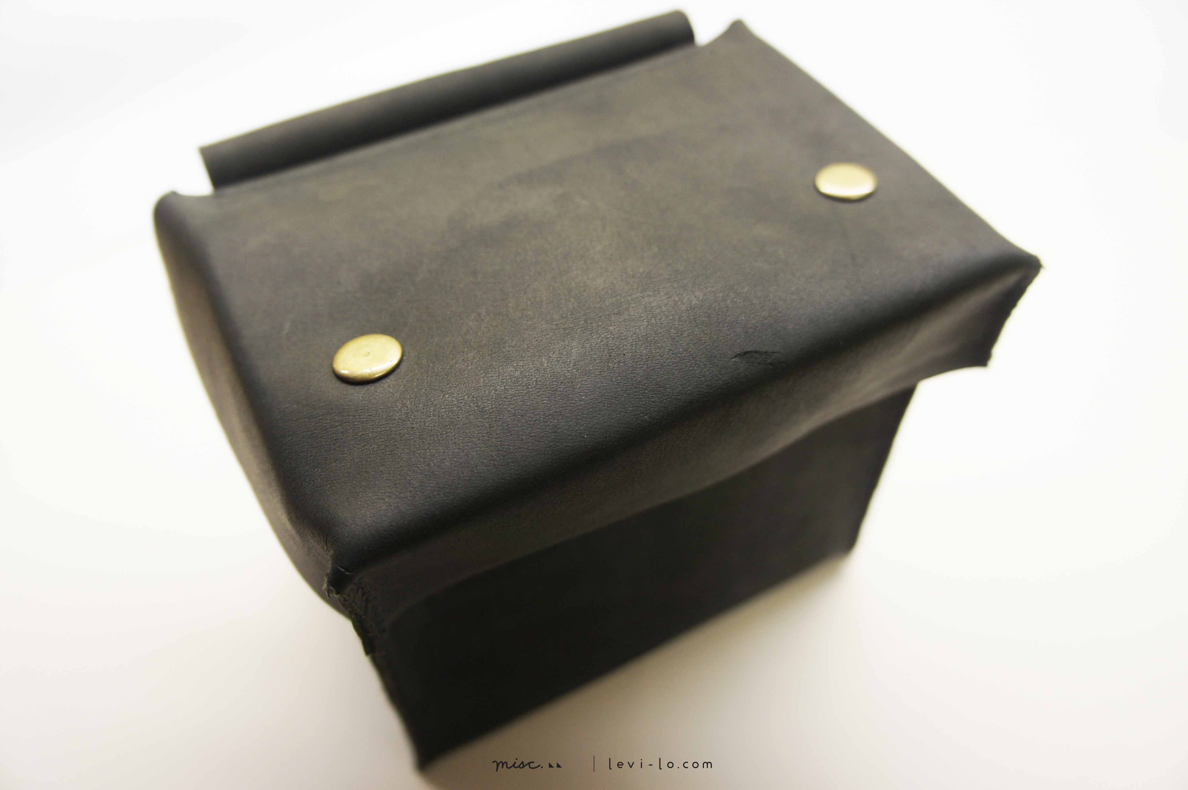 Mēchanica - A black genuine Leather film camera bag designed by Levi Lo.